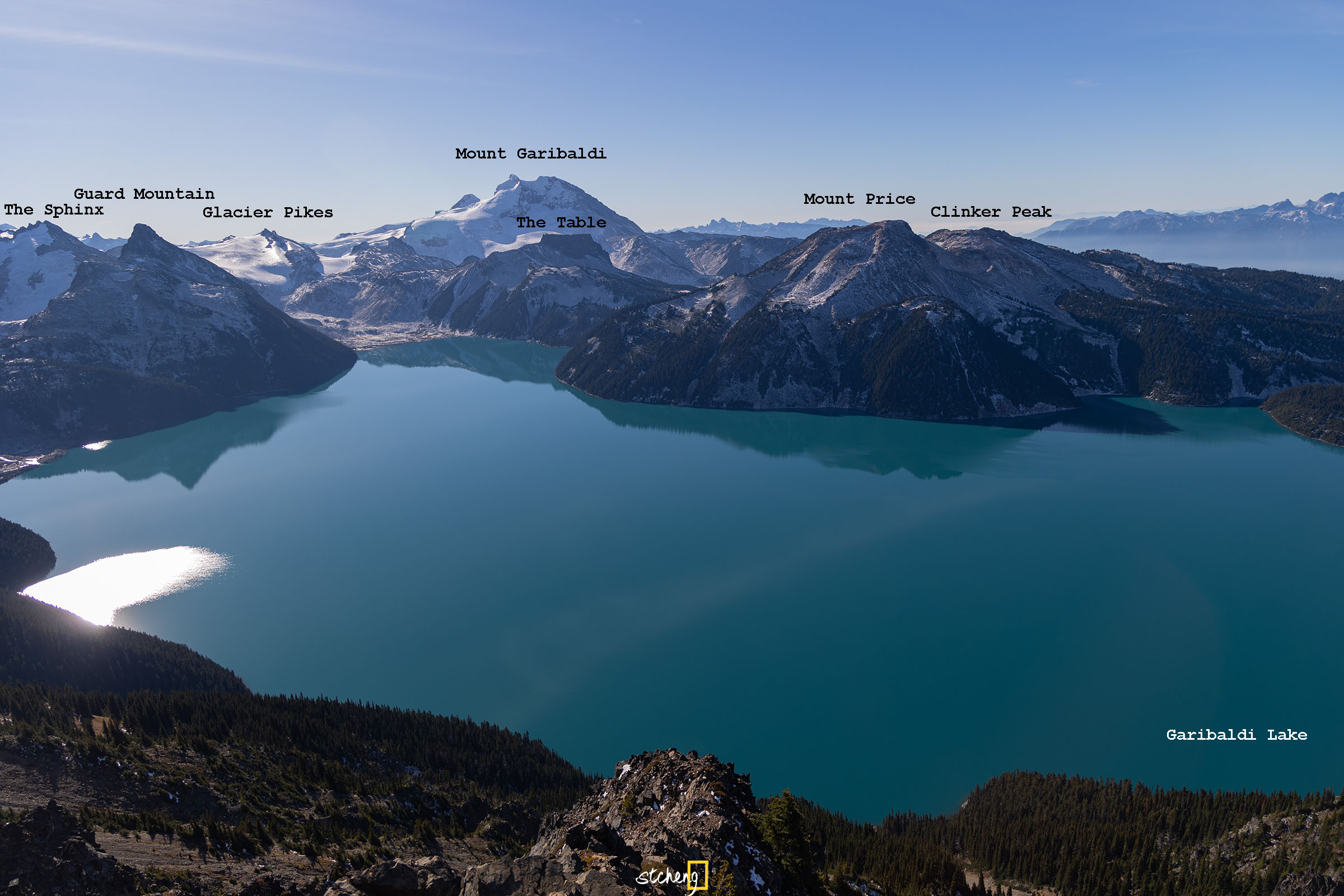 Garibaldi Lake with Surrounding Peaks